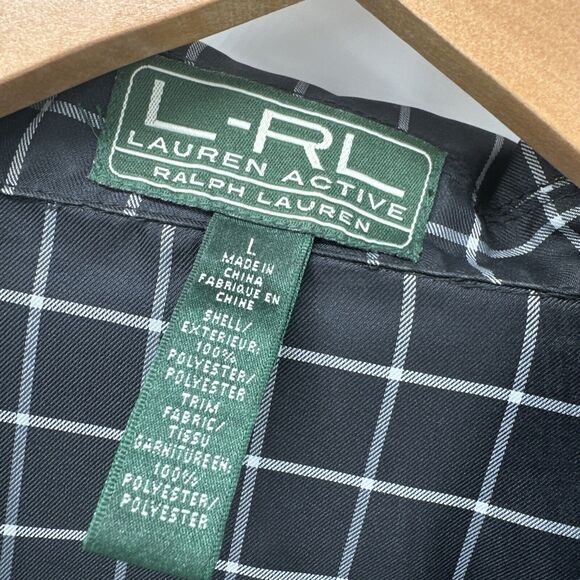 Lauren Active Jacket Womens Large Full Zip Windowpane Check Ralph Lauren - Picture 2 of 9